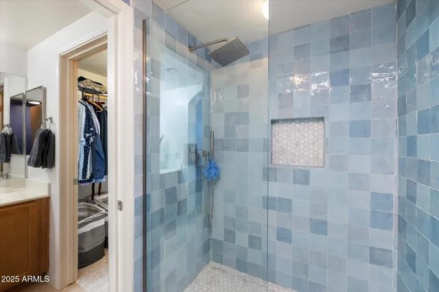 a bathroom with a shower