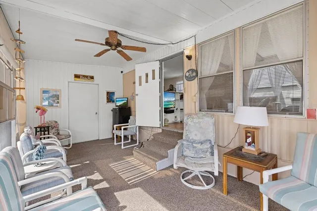 a living room with furniture