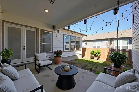 a house view with a outdoor space