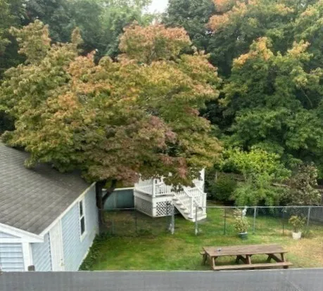 a view of a balcony with outdoor space