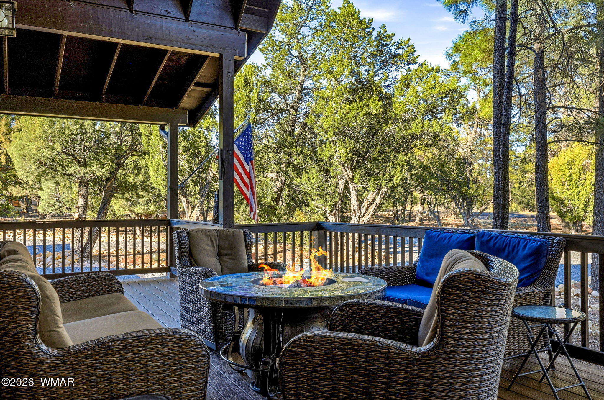3408 Ponderosa Loop Heber, AZ 85928 - Photo 8 of 57 a view of balcony with wooden floor and outdoor seating