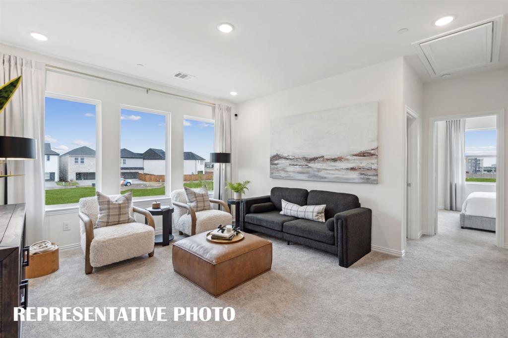 1005 Splitrock Drive Allen, TX 75013 - Photo 7 of 15 a living room with furniture fireplace and a large window