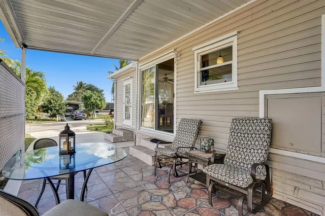 a outdoor living space with furniture