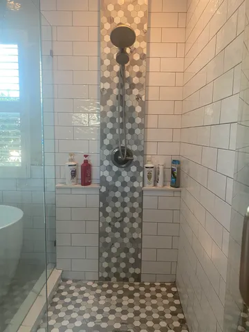 a bathroom with a shower