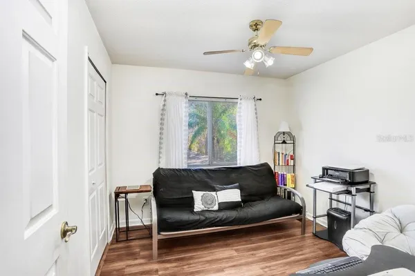 a living room with furniture and a couch
