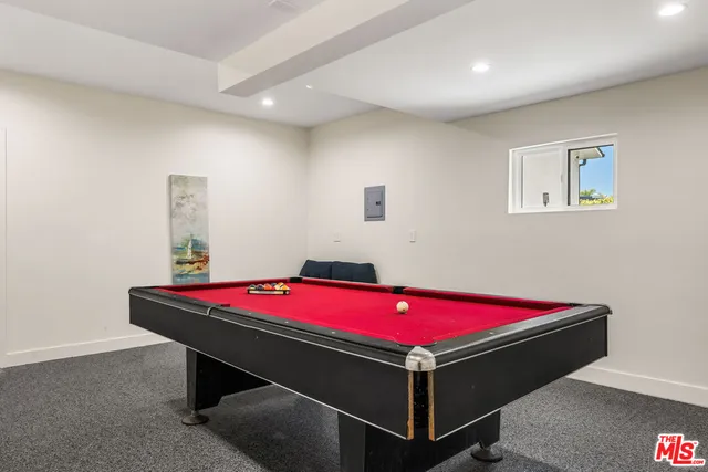 a room with pool table