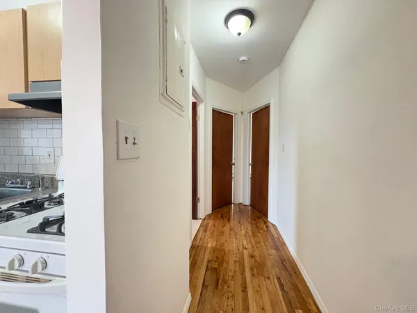 an empty room with closet