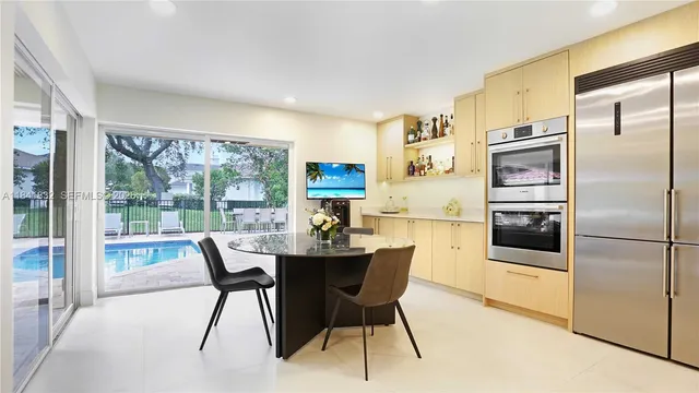 a living room with furniture