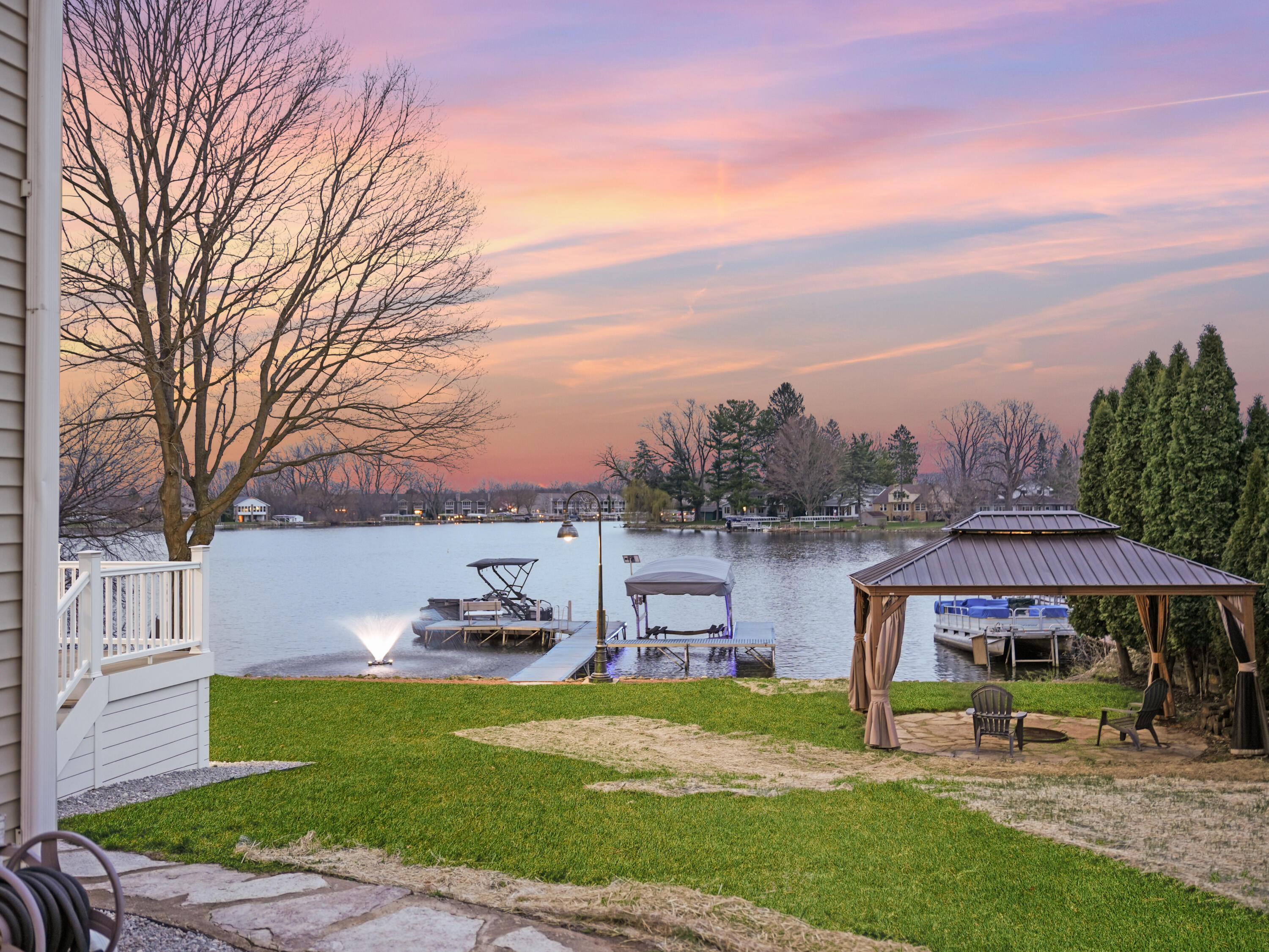 191 Riverside Drive Waterford, WI 53185 - Photo 74 of 91 73_Backyard_Lake_View_Sunset