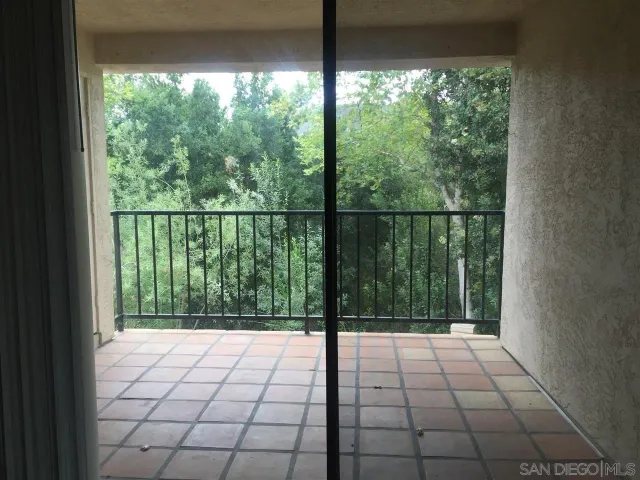 a view of balcony from window