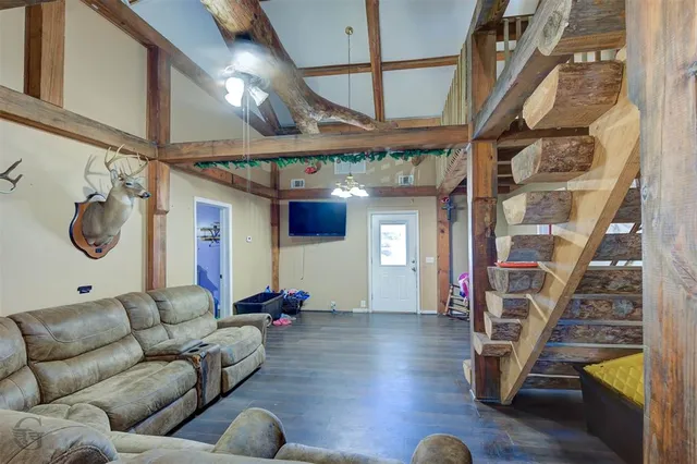 a living room with furniture