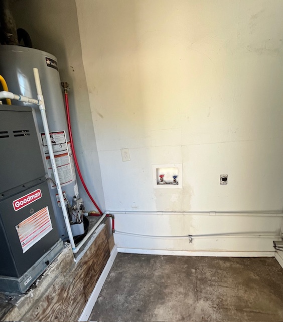 4906 West Gate Boulevard, Unit 104 Austin, TX 78745 - Photo 21 of 22 Utility room featuring gas water heater and heating unit