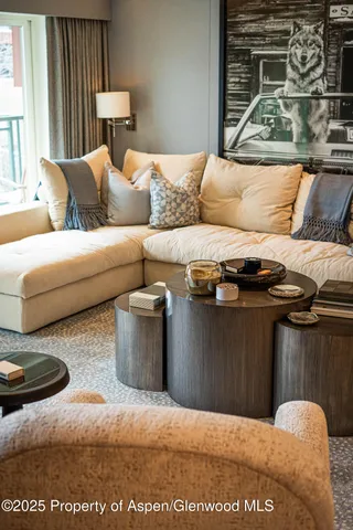 a living room with furniture