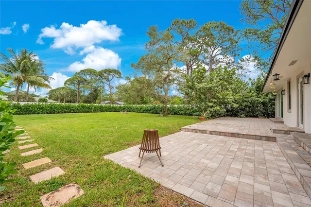 a view of a lake with a big yard