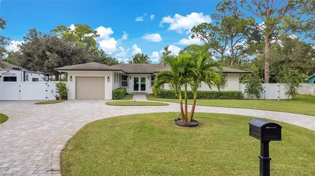 a house view with a garden space