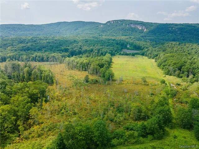 a view of a lush green hillside and a building