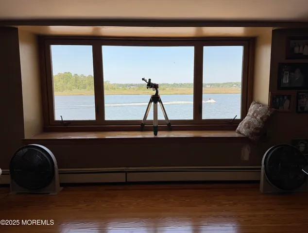 a view of balcony with furniture