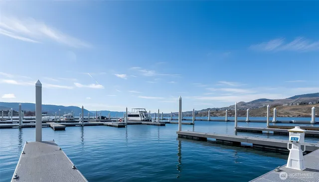 a view of a lake with a mountain view
