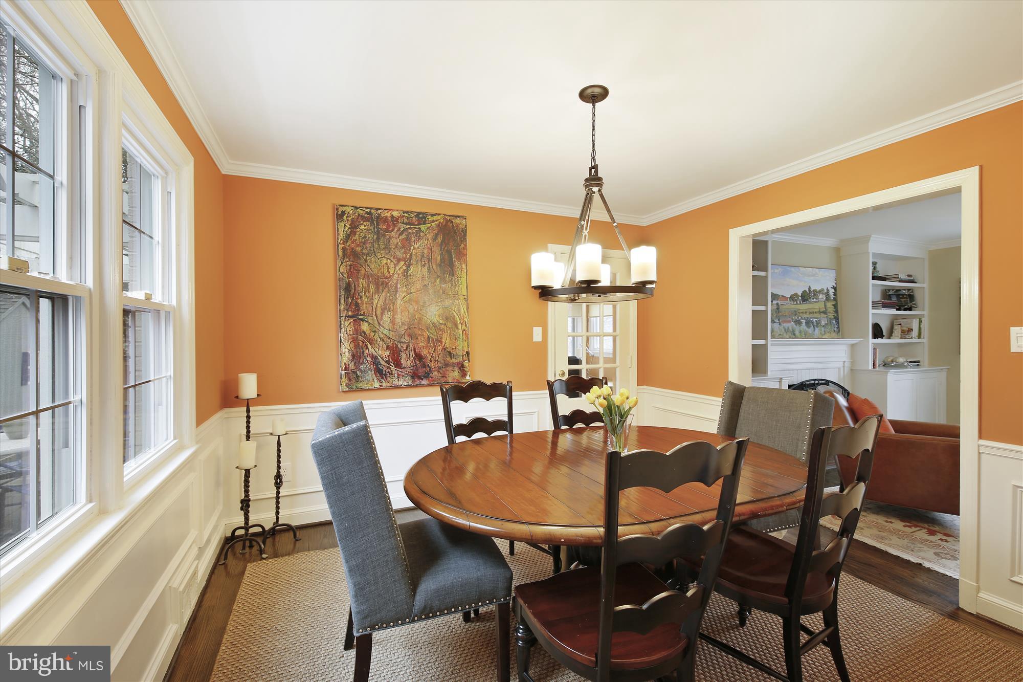 6121 Ramsgate Road Bethesda, MD 20816 - Photo 11 of 30 Formal Dining Room w/wainscot and crown molding