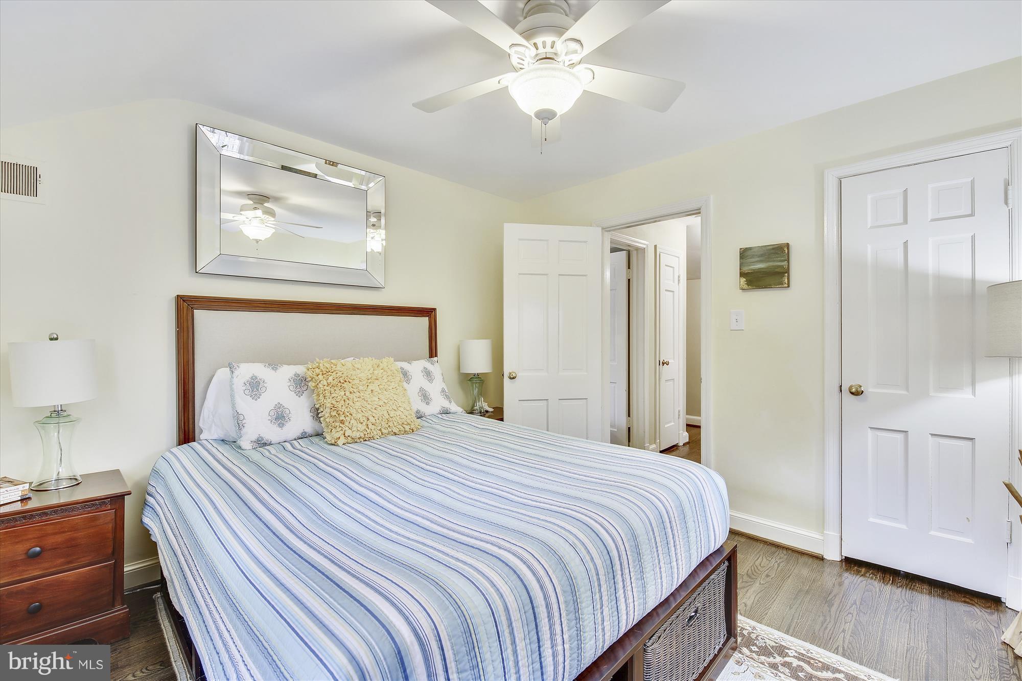 6121 Ramsgate Road Bethesda, MD 20816 - Photo 19 of 30 Bedroom with hardwood floors and ceiling fan