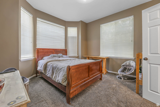 569 Elk Meadow Loop Tooele, UT 84074 - Photo 32 of 56 Bedroom featuring dark carpet and multiple windows