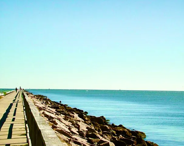 a view of ocean with beach
