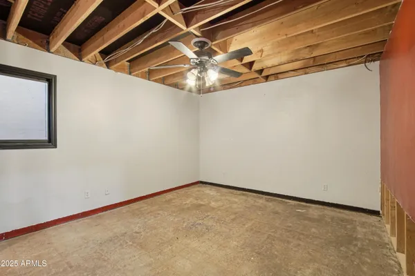 a view of a backyard with potted plants