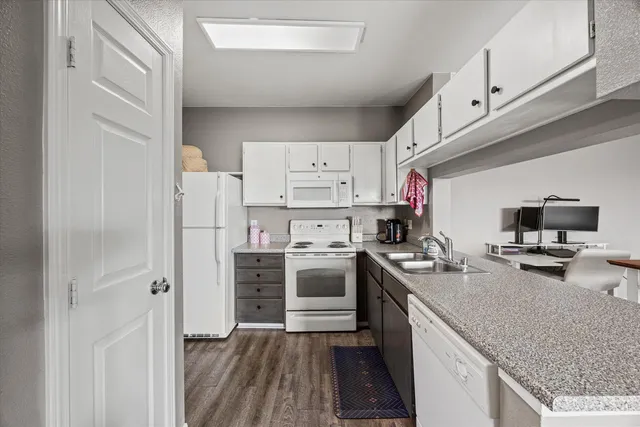 a kitchen with a sink a stove and refrigerator