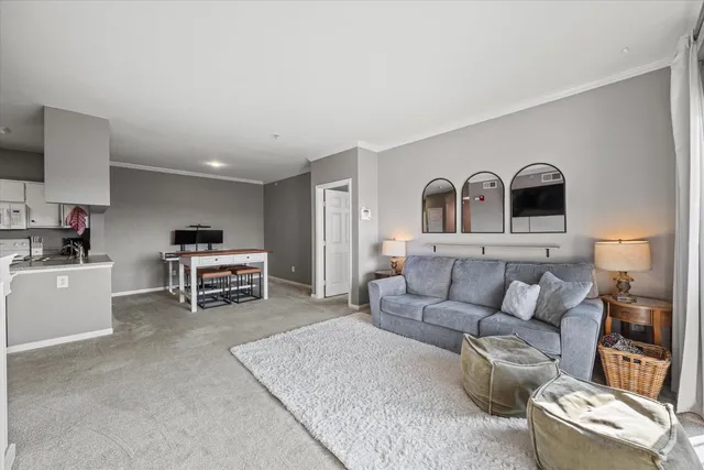 a living room with furniture and a couch