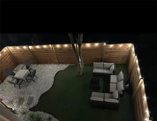 a view of outdoor space with seating area