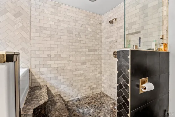 a bathroom with a shower