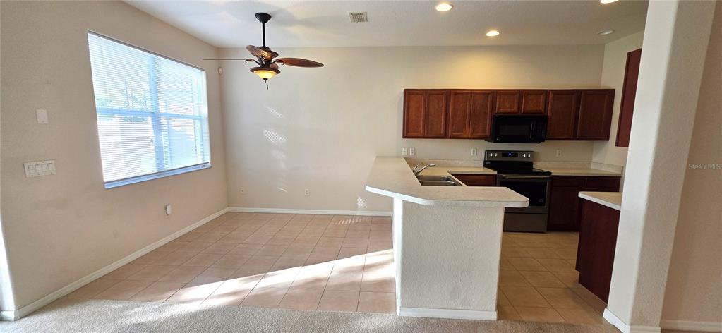 10906 Tree Cactus Loop Land O Lakes, FL 34638 - Photo 20 of 62 a kitchen with kitchen island a counter top space a sink a window and a painting