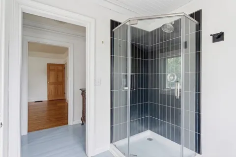 a bathroom with a shower
