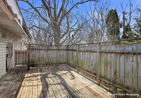 a view of wooden deck