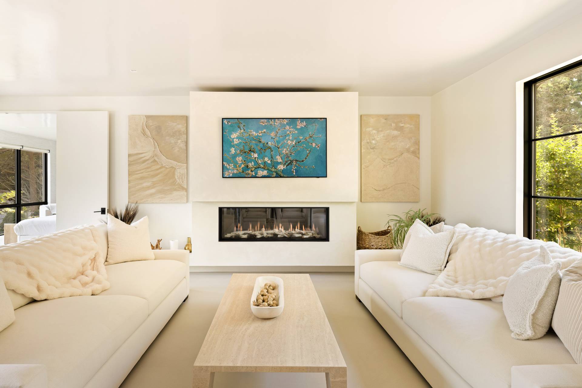 4 3rd Street Sag Harbor, NY 11963 - Photo 15 of 46 a living room with furniture and a fireplace