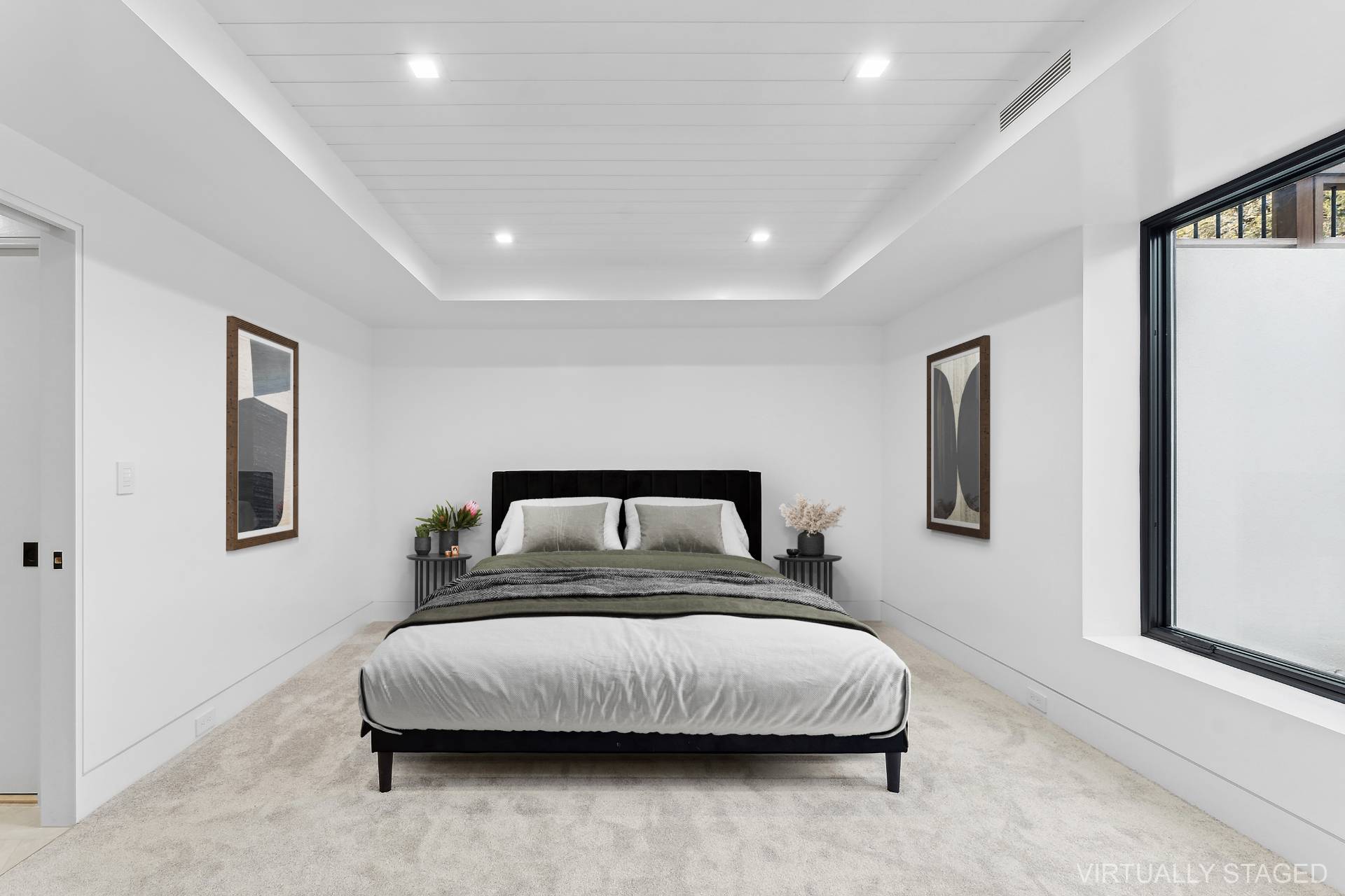 4 3rd Street Sag Harbor, NY 11963 - Photo 34 of 46 a bedroom with a large bed and a night stand