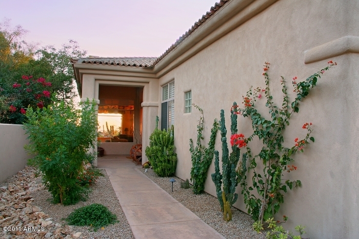 11059 East Turnberry Road Scottsdale, AZ 85255 - Photo 26 of 35 a potted plant sitting in front of a house
