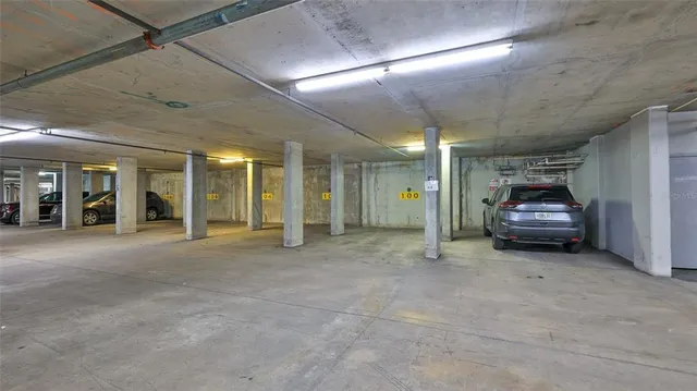 a view of a car garage