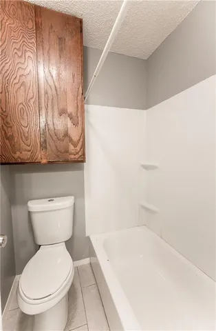 a bathroom with a toilet and a bathtub