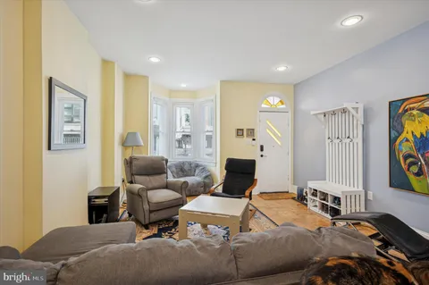 a living room with furniture