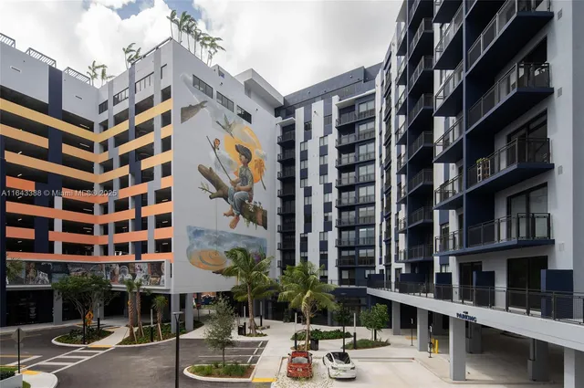 a city view with tall buildings