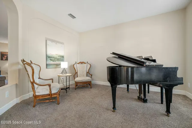 a living room with furniture