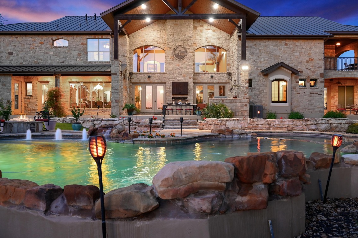 1298 Mystic Parkway Spring Branch, TX 78070 - Photo 35 of 40 a swimming pool with outdoor seating and yard