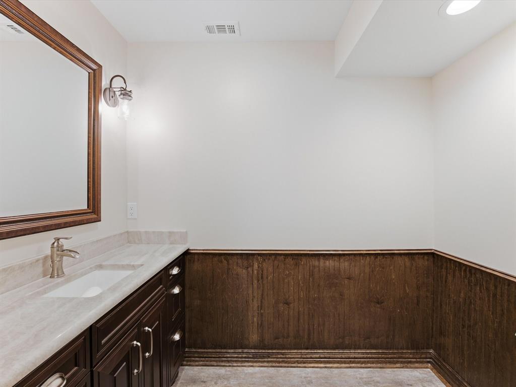 3717 Myrtle Springs Road Benbrook, TX 76116 - Photo 34 of 40 Beadboard is carried throughout the house. This is in the powderroom