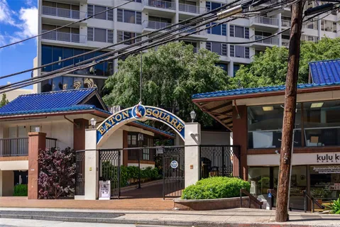 a front view of a building with street view
