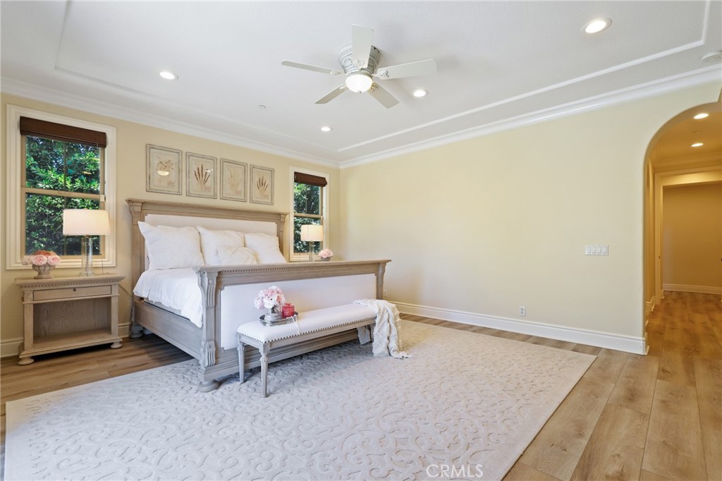 1 David Street Ladera Ranch, CA 92694 - Photo 18 of 66 a bed room with a bed and a ceiling fan