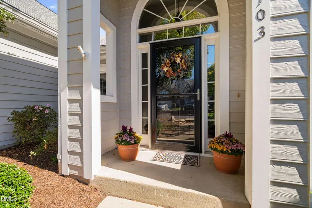 a view of a entryway door front of house