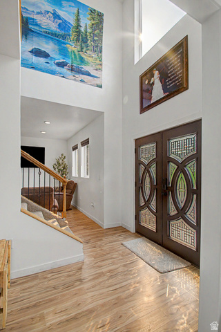12645 East Cedar Ridge Drive Fairview, UT 84629 - Photo 5 of 34 Grand entryway featuring double doors with decorative glass panels