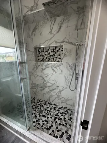 a bathroom with a shower