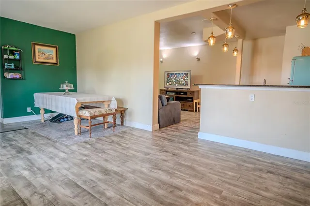 a view of a water fountain and an ocean view
